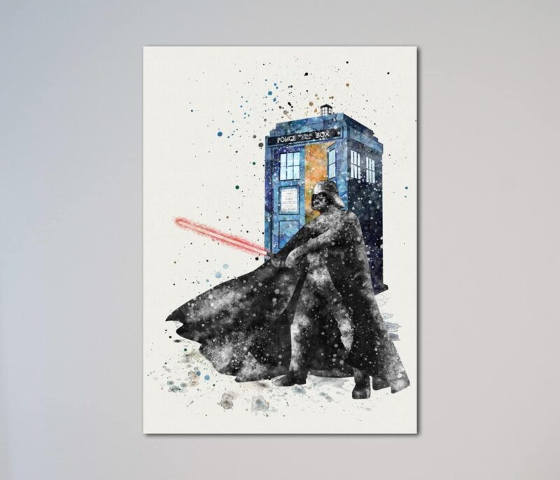 Star Wars Tardis Darth Vader Watercolor Poster or Canvas 1.jpg