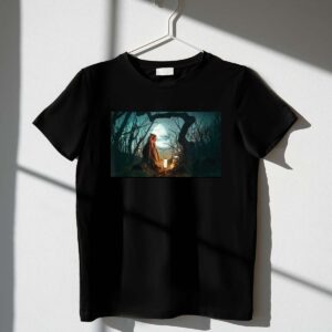 Star Wars The Mandalorian Ahsoka Grogu Jedi Ways Mysterious Forest Panel 1 T Shirt.jpg