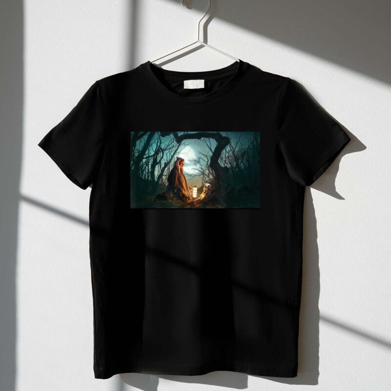 Star Wars The Mandalorian Ahsoka Grogu Jedi Ways Mysterious Forest Panel 1 T Shirt.jpg