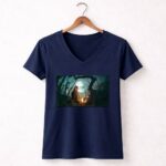 Star Wars The Mandalorian Ahsoka Grogu Jedi Ways Mysterious Forest Panel 5 Womens V Neck.jpg