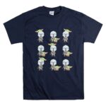 Star Wars The Mandalorian Baby Yoda Expressions Multiple Poses with Helmeted Hero 9 T Shirt.jpg