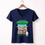 Star Wars The Mandalorian Grogu The Force Is Strong With This Little One 5 Womens V Neck.jpg