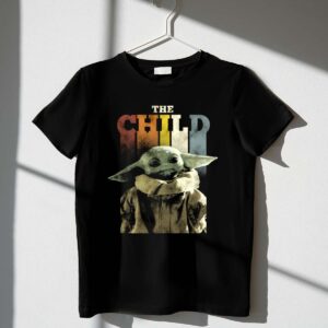 Star Wars The Mandalorian The Child Colorful Letters Iconic Yoda Inspired Baby Grogu Image 1 T Shirt.jpg