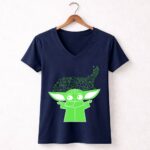 Star Wars The Mandalorian The Child Grogu Clover Charm 5 Womens V Neck.jpg