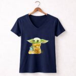 Star Wars The Mandalorian The Child Grogu Drinking Soup 5 Womens V Neck.jpg