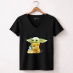Star Wars The Mandalorian The Child Grogu Drinking Soup 7 Womens V Neck.jpg