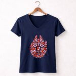 Star-Wars-Valentines-Day-Millennium-Falcon-Love-Hearts-9-Womens-V-Neck