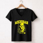 Star Wars Vintage Chewbacca University of Michigan Wolverines 5 Womens V Neck 2.jpg
