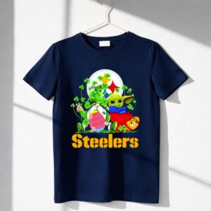 Steelers Football Baby Yoda Vs Gnome Happy Easters And St Patrick's Day Shirt