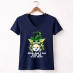 Steelers-I-Am-Kiss-Me-You-Must-Baby-Yoda-St-Patricks-Day-9-Womens-V-Neck