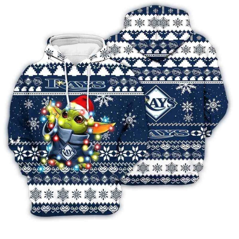 Tampa Bay Rays Baby Yoda Star Wars Ugly Christmas 3D Hoodie 1.jpg