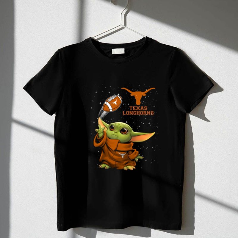 Texas Longhorns Baby Yoda Football Galaxy 1 T Shirt 1.jpg