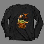 Texas Longhorns Baby Yoda Football Galaxy 4 Long Sleeves 1.jpg
