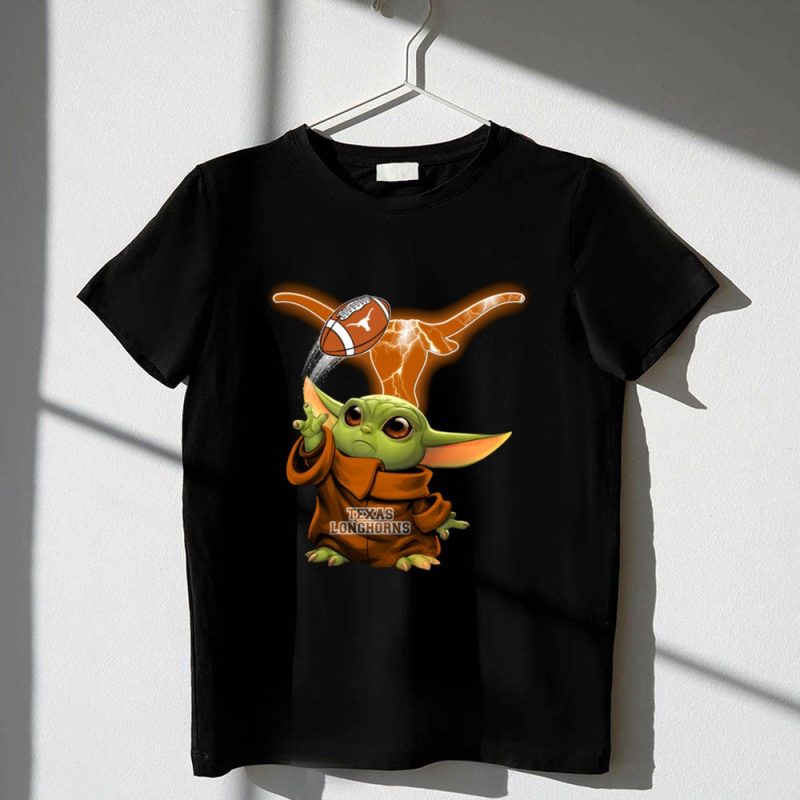 Texas Longhorns Baby Yoda Football Magic 1 T Shirt 1.jpg