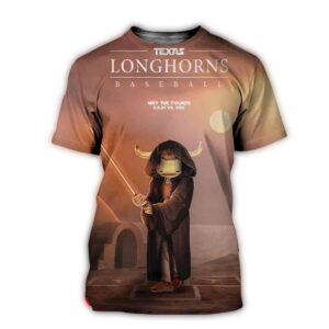 Texas Longhorns Baseball Star Wars May The 4th Be With You Vs Osu 3D T Shirt.jpg