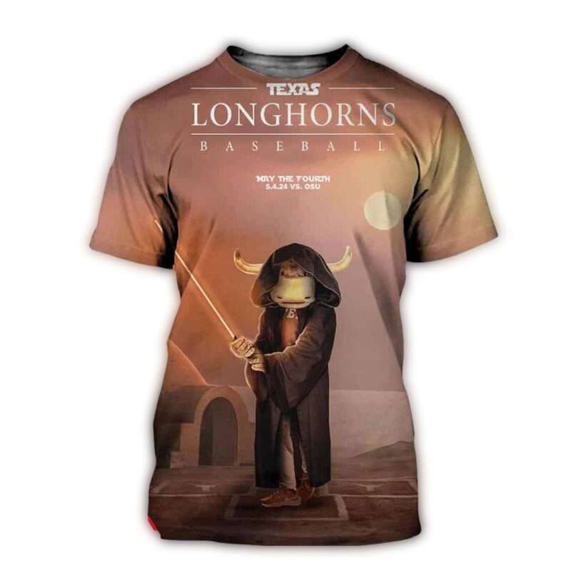 Texas Longhorns Baseball Star Wars May The 4th Be With You Vs Osu 3D T Shirt.jpg