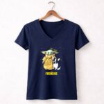 The Child Baby Yoda and Frenchie Star Wars 9 Womens V Neck.jpg