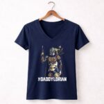 The-Daddylorian-Daddy-Mandalorian-Star-Wars-Parody-with-Baby-Alien-Companion-9-Womens-V-Neck