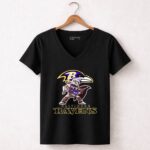 The Mandalorian Baby Yoda Baltimore Ravens 5 Womens V Neck.jpg