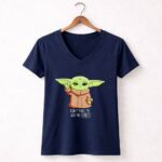 The Mandalorian The Child Dont Make Me Use The Force Baby Yoda Grogu 5 Womens V Neck.jpg