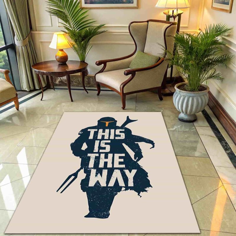 This Is The Way Minimalist Mandalorian Rectangle Rug 1.jpg
