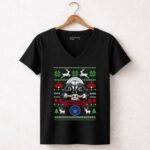 Toronto Maple Leafs Darth Vader Baby Yoda Star Wars Christmas 5 Womens V Neck.jpg