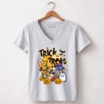 Trick Or Treat R2D2 C 3PO Ghost Halloween 9 Womens V Neck 1.jpg