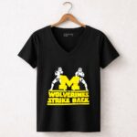 U of Michigan Star Wars Stormtroopers The Wolverines Strike Back 5 Womens V Neck 2.jpg