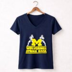 U of Michigan Star Wars Stormtroopers The Wolverines Strike Back 9 Womens V Neck 2.jpg