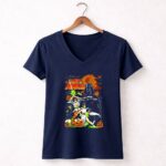 Vintage Star Wars Halloween Leia Han Solo Darth Vader Pumpkin 9 Womens V Neck 1.jpg