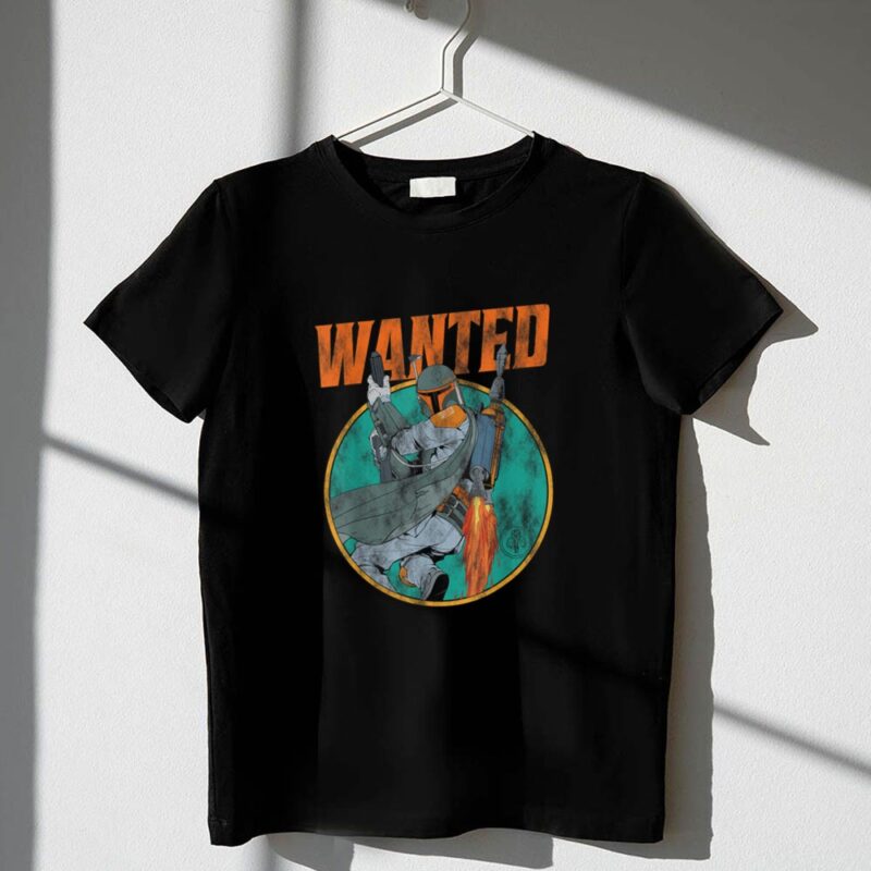 Wanted Boba Fett Star Wars Distressed Mandalorian Jetpack 1 T Shirt.jpg