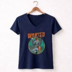 Wanted Boba Fett Star Wars Distressed Mandalorian Jetpack 9 Womens V Neck.jpg