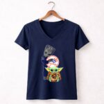 Yankees-Baby-Groot-Bears-Baby-Yoda-9-Womens-V-Neck