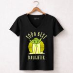 Yoda Best Daughter Cartoon Yoda Star Wars 5 Womens V Neck.jpg