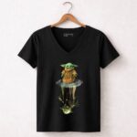 Yoda Grogu Reflection Star Wars Mandalorian 7 Womens V Neck.jpg