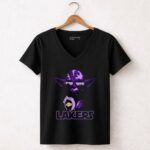 Yoda Lakers Purple Sunglasses Star Wars Los Angeles Fans 5 Womens V Neck.jpg