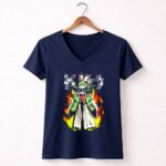 Yoda-Star-Wars-KISS-Mashup-with-Flames-9-Womens-V-Neck