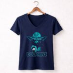 Yoda Star Wars Miami Dolphins Fans Enthusiast 9 Womens V Neck.jpg