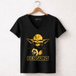 Yoda Star Wars Pittsburgh Penguins Fans Iconic 5 Womens V Neck 1.jpg