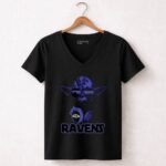 Yoda Star Wars Ravens Baltimore Fans 5 Womens V Neck.jpg