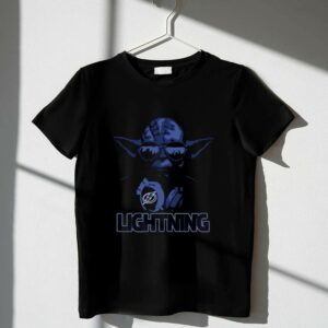 Yoda Star Wars Tampa Bay Lightning Fans with Iconic Blue Lightning Logo 1 T Shirt.jpg