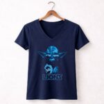 Yoda Star Wars With Detroit Lions Logo Fans Lions 9 Womens V Neck.jpg