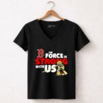 Yoda The Force Is Strong With Us Boston Red Sox 5 Womens V Neck.jpg