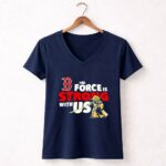 Yoda The Force Is Strong With Us Boston Red Sox 9 Womens V Neck.jpg