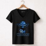 Yoda Warriors Star Wars Golden State Warriors Logo Glasses 5 Womens V Neck.jpg