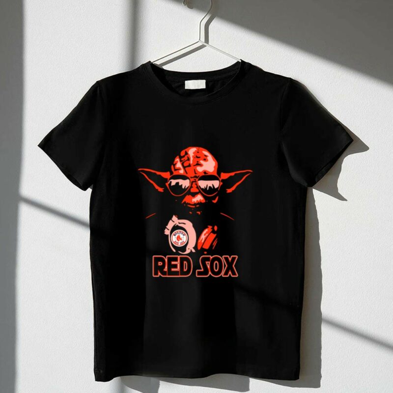 Yoda Wearing Red Sox Gear with Boston Red Sox Text and Star Wars Influence 1 T Shirt.jpg