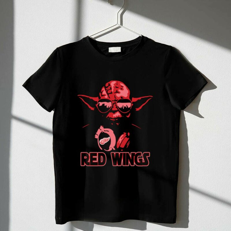 Yoda Wearing Sunglasses Detroit Red Wings Fans Star Wars Crossover 1 T Shirt.jpg