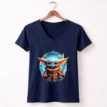 Young Jedi Grogu 5 Womens V Neck.jpg