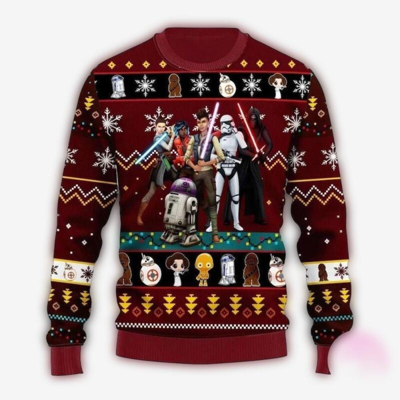 dark r2 d2 stormtrooper darth vader star wars ugly christmas sweater yb8o2.jpg