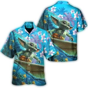 disney star wars hawaiian shirt summer beach starwars baby yoda surfing aloha button up shirt 90scloth PY 1686904632 1.jpg